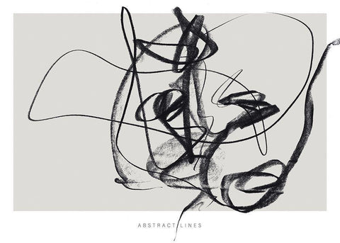 Lines 2 White Modern Wood Framed Art Print with Double Matting by Design Fabrikken