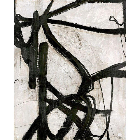 Graphical Lines 5 Black Modern Wood Framed Art Print by Design Fabrikken