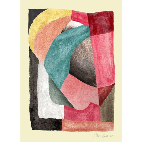 Compose White Modern Wood Framed Art Print by Design Fabrikken