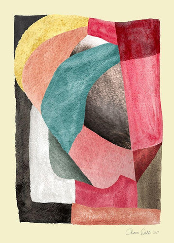 Compose White Modern Wood Framed Art Print with Double Matting by Design Fabrikken