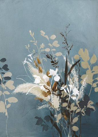 Light Leaves 4 White Modern Wood Framed Art Print with Double Matting by Design Fabrikken