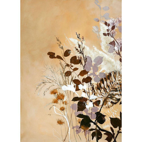 Light Leaves 6 White Modern Wood Framed Art Print by Design Fabrikken