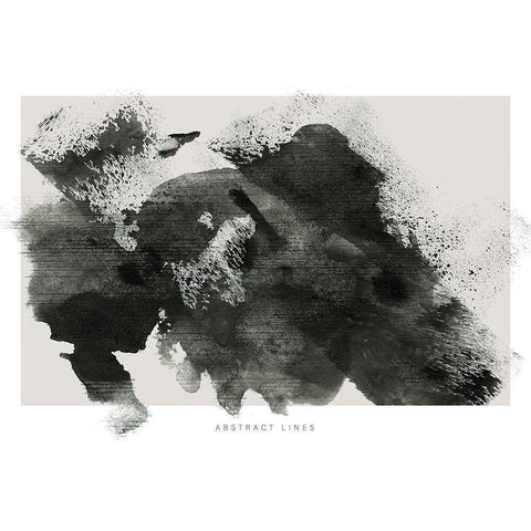 Lines 3 Black Modern Wood Framed Art Print with Double Matting by Design Fabrikken