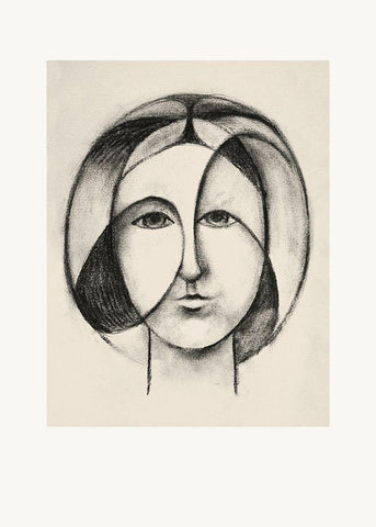 Lady Lay White Modern Wood Framed Art Print with Double Matting by Design Fabrikken