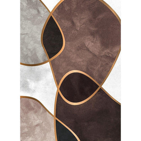 Velvet Shapes 3 White Modern Wood Framed Art Print by Design Fabrikken