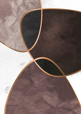 Velvet Shapes 4 White Modern Wood Framed Art Print with Double Matting by Design Fabrikken