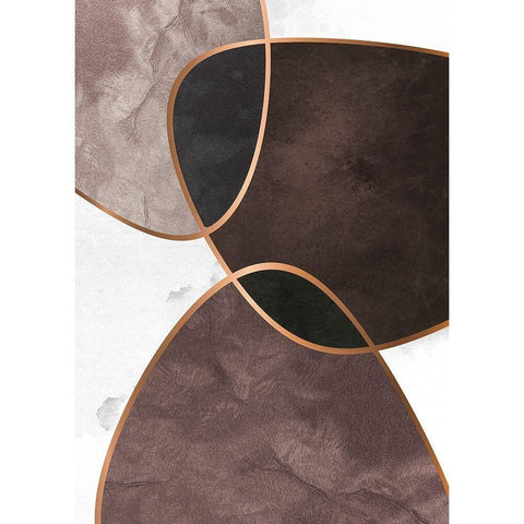 Velvet Shapes 4 White Modern Wood Framed Art Print by Design Fabrikken