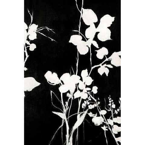 Silhouette Leaves 1 Gold Ornate Wood Framed Art Print with Double Matting by Design Fabrikken