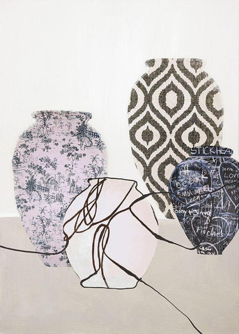 Tactile 1 White Modern Wood Framed Art Print with Double Matting by Design Fabrikken