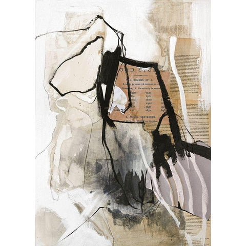 Clipping Black Modern Wood Framed Art Print by Design Fabrikken