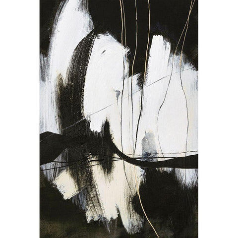Behind Lines Black Modern Wood Framed Art Print with Double Matting by Design Fabrikken