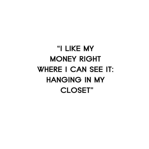 I Like My Money Black Modern Wood Framed Art Print by Design Fabrikken