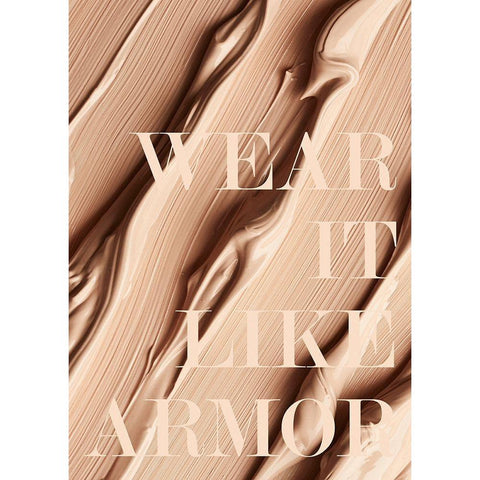 Wear it like Armor White Modern Wood Framed Art Print by Design Fabrikken