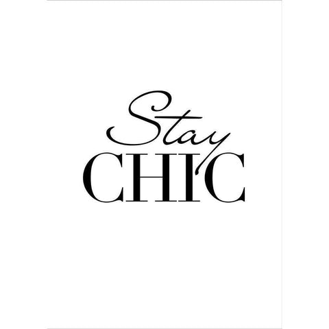 Stay Chic Black Modern Wood Framed Art Print by Design Fabrikken