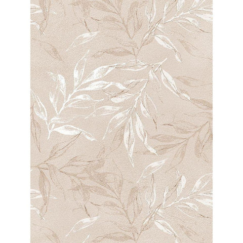 White Leaves 1 Black Modern Wood Framed Art Print by Design Fabrikken