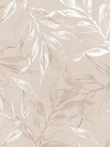 White Leaves 2 White Modern Wood Framed Art Print with Double Matting by Design Fabrikken