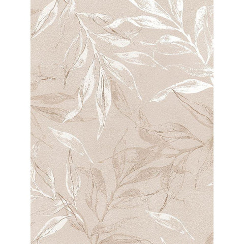 White Leaves 2 Black Modern Wood Framed Art Print with Double Matting by Design Fabrikken