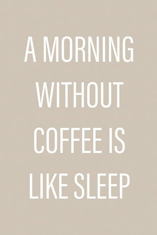 Without Coffee Black Ornate Wood Framed Art Print with Double Matting by Design Fabrikken