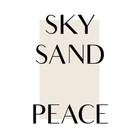 Sky Sand Peace Black Modern Wood Framed Art Print with Double Matting by Design Fabrikken