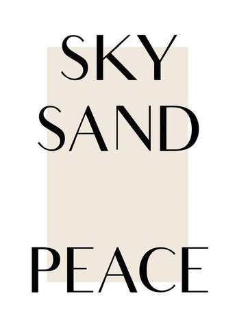 Sky Sand Peace White Modern Wood Framed Art Print with Double Matting by Design Fabrikken
