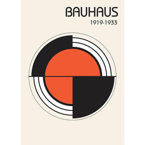 Bauhaus 1 White Modern Wood Framed Art Print by Design Fabrikken