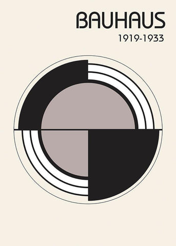 Bauhaus 2 White Modern Wood Framed Art Print with Double Matting by Design Fabrikken