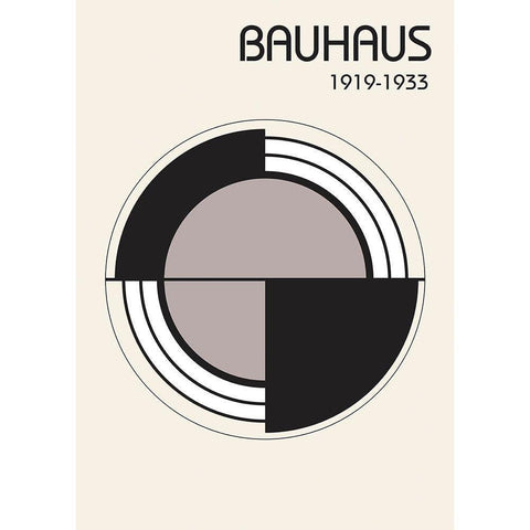 Bauhaus 2 Black Modern Wood Framed Art Print by Design Fabrikken