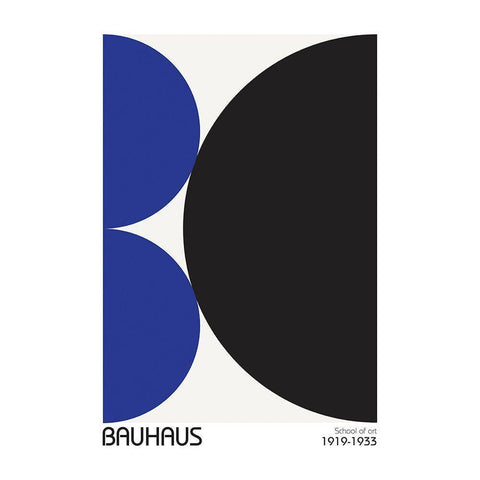 Bauhaus 3 Black Modern Wood Framed Art Print by Design Fabrikken