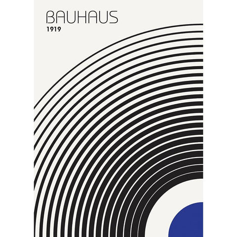 Bauhaus 4 Black Modern Wood Framed Art Print by Design Fabrikken