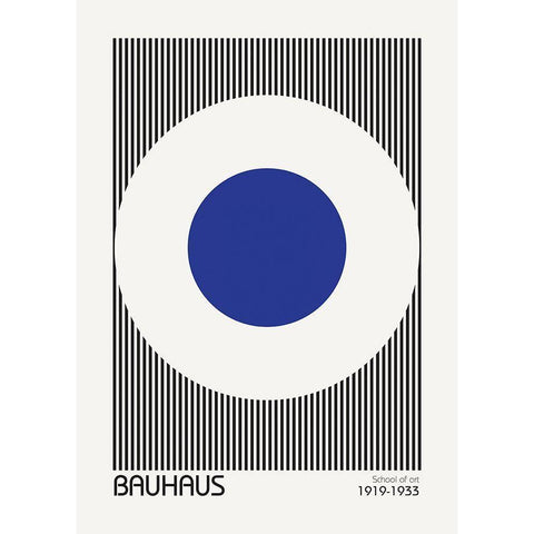 Bauhaus 5 Black Modern Wood Framed Art Print with Double Matting by Design Fabrikken