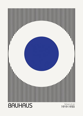 Bauhaus 5 White Modern Wood Framed Art Print with Double Matting by Design Fabrikken