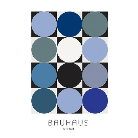 Bauhaus 6 Black Modern Wood Framed Art Print by Design Fabrikken