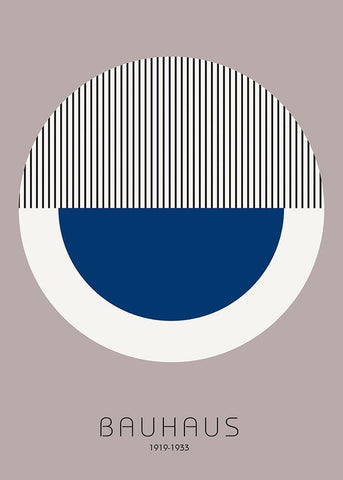 Bauhaus 7 White Modern Wood Framed Art Print with Double Matting by Design Fabrikken