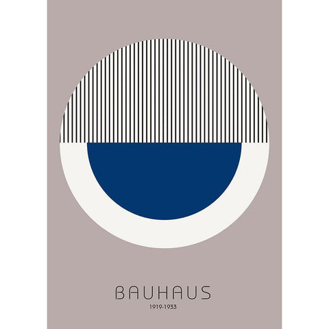 Bauhaus 7 Black Modern Wood Framed Art Print by Design Fabrikken