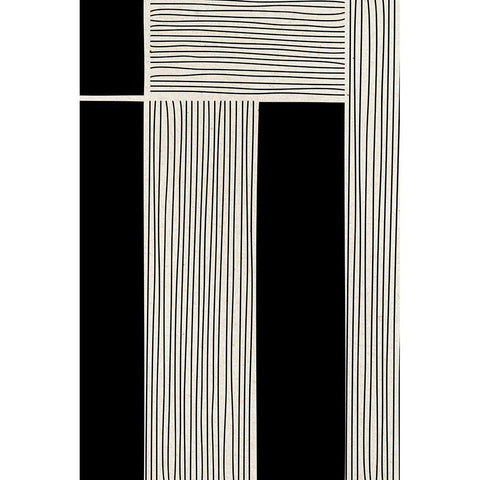 Ribbing 2 Black Modern Wood Framed Art Print by Design Fabrikken