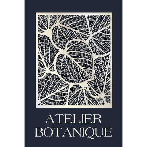 Atelier Botanique Black Modern Wood Framed Art Print by Design Fabrikken