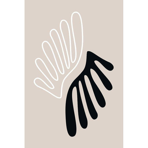 The Leaf 1 Black Modern Wood Framed Art Print by Design Fabrikken