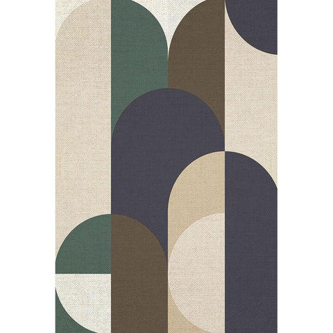 Weave 1 Black Modern Wood Framed Art Print by Design Fabrikken