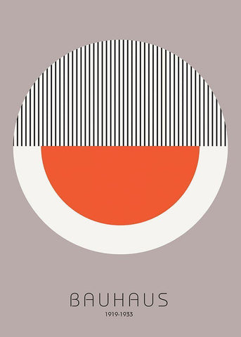 Bauhaus 9 White Modern Wood Framed Art Print with Double Matting by Design Fabrikken