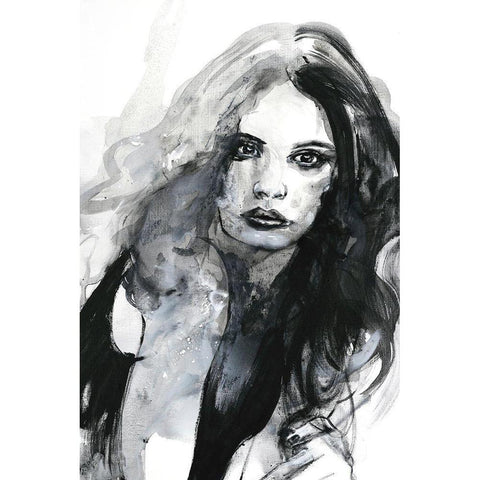 The Feeling Black Modern Wood Framed Art Print by Design Fabrikken