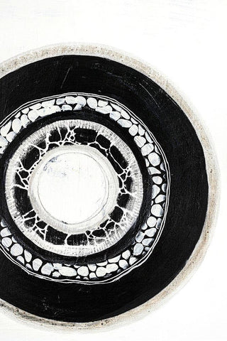 Circuli 1 White Modern Wood Framed Art Print with Double Matting by Design Fabrikken