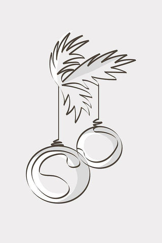 Merry Christmas 3 Black Ornate Wood Framed Art Print with Double Matting by Design Fabrikken