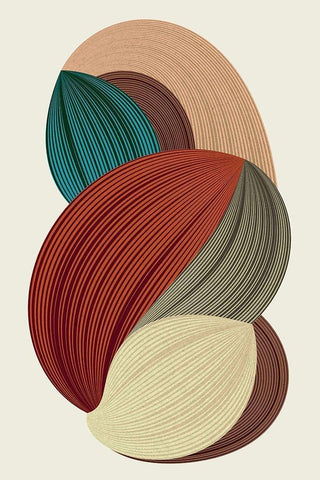 Fibers 2 White Modern Wood Framed Art Print with Double Matting by Design Fabrikken