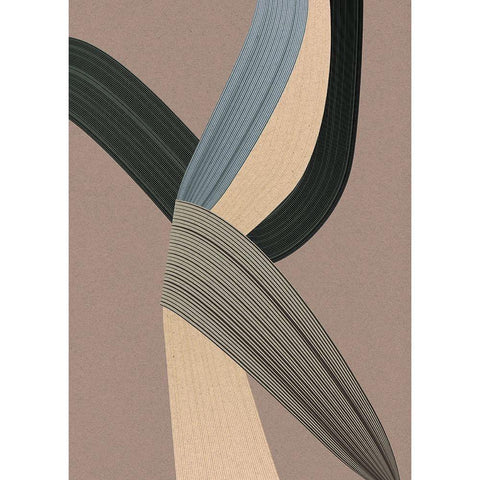 Fibers 5 White Modern Wood Framed Art Print by Design Fabrikken