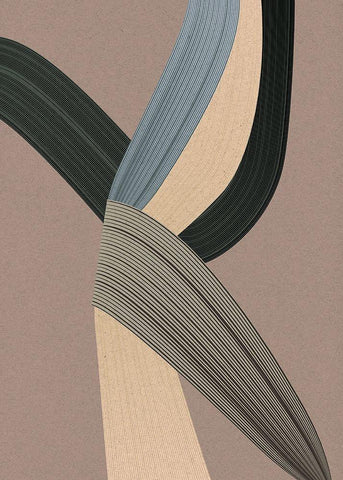 Fibers 5 White Modern Wood Framed Art Print with Double Matting by Design Fabrikken