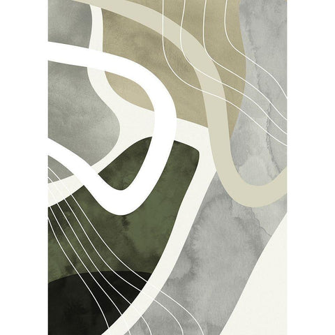 Acrobat 1 White Modern Wood Framed Art Print by Design Fabrikken