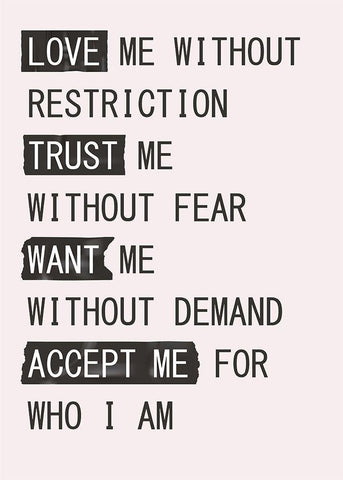 Love Me 1 White Modern Wood Framed Art Print with Double Matting by Design Fabrikken