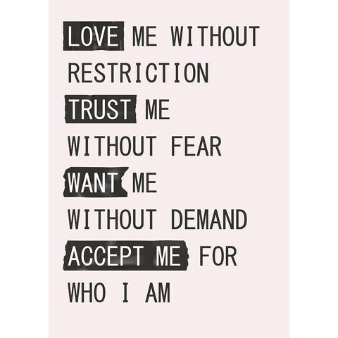 Love Me 1 Black Modern Wood Framed Art Print by Design Fabrikken