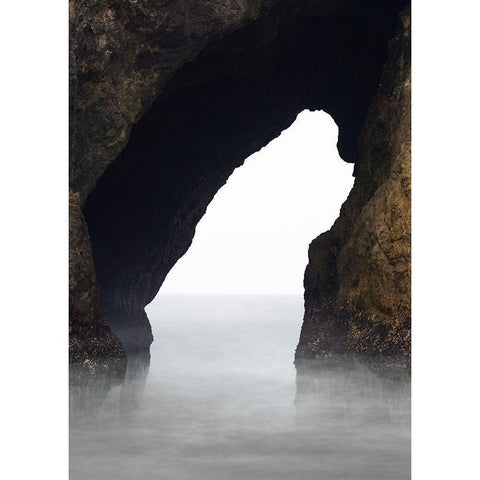 Ocean Rock White Modern Wood Framed Art Print by Design Fabrikken