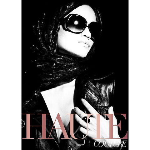 Couture 1 Black Modern Wood Framed Art Print by Design Fabrikken